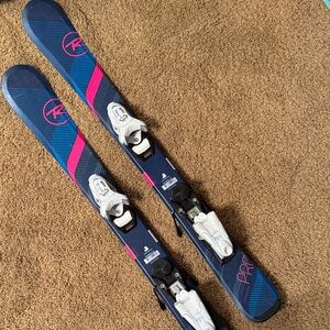 Rossignol PRR Kids Navy and Pink Skis with White 210/270 RAHWE02/JG Bindings
